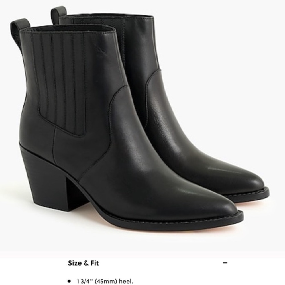 NWOT J Crew black leather booties